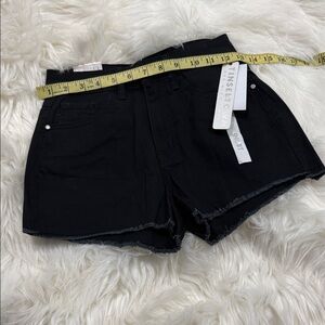 Tinseltown Black Frayed Hem Jean Shorts